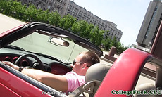 Euro student drilled on backseat of convertible