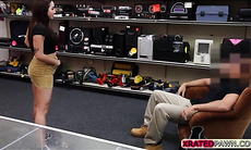 Busty and Sexy College gets fucked hard inside the secret pawnshop