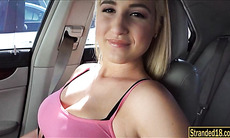 Big boobs teen Destiny fucked in the car