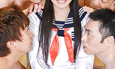 Yui Kasugano tries cock in the classroom