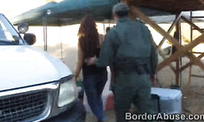 Border officer interrogates hot 18yo immigrants pussy