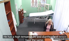 Blonde babe cheats her bf with horny doctor