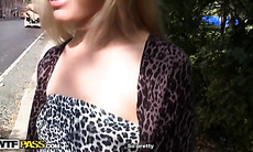 Hot outdoor fuck with a nasty blonde