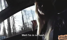Blondie Chloe Lacourt have sex inside the car with a pervy driver