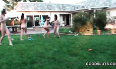 Wild sex party with college naked dolls sucking dick in group