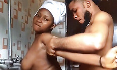 Horny Black Nigerian Couple Fucking Hard In Hot Shower!