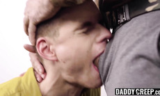 Dashing stepdad disciplines young gay with hard raw pounding