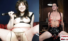 BBW strapon femina seducing BDSM sissy guy on webcam