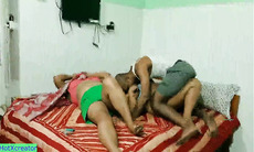 Indian two hot bhabhi after party threesome sex with er