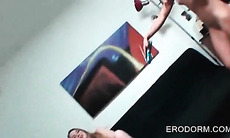 College hotties fucking pussies with big toys in dorm room