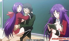 Pregnant hentai coeds groupsex lesson in the classroom